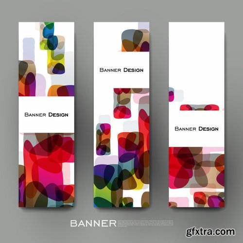Collection of vector image flyer banner brochure business card 23-25 EPS