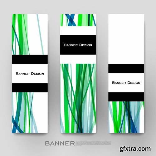 Collection of vector image flyer banner brochure business card 23-25 EPS