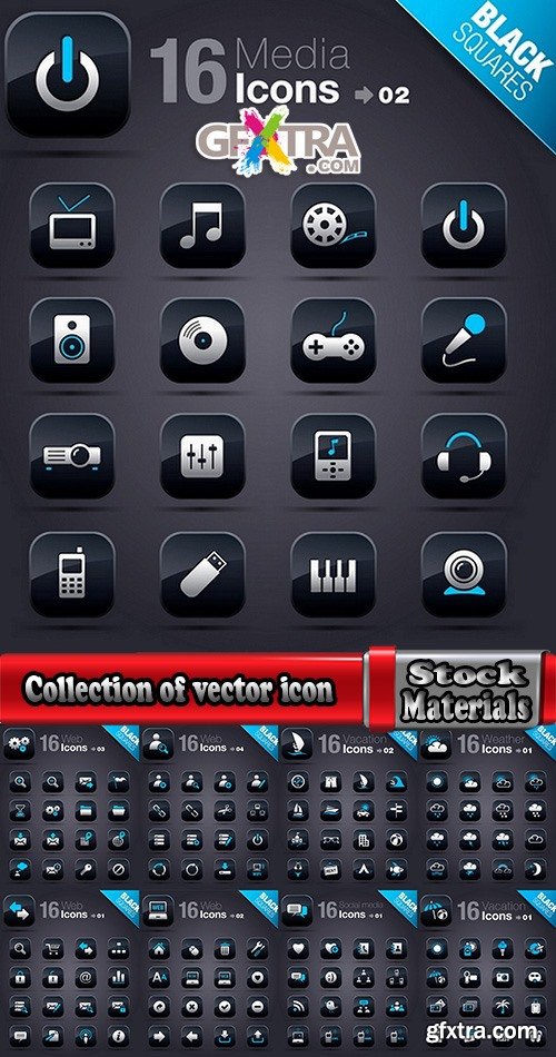 Collection of vector elements picture web design button icon tool 2-25 EPS