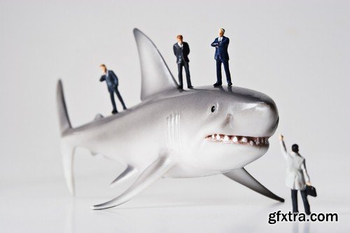 Business concept with sharks 1-5xJPEGs