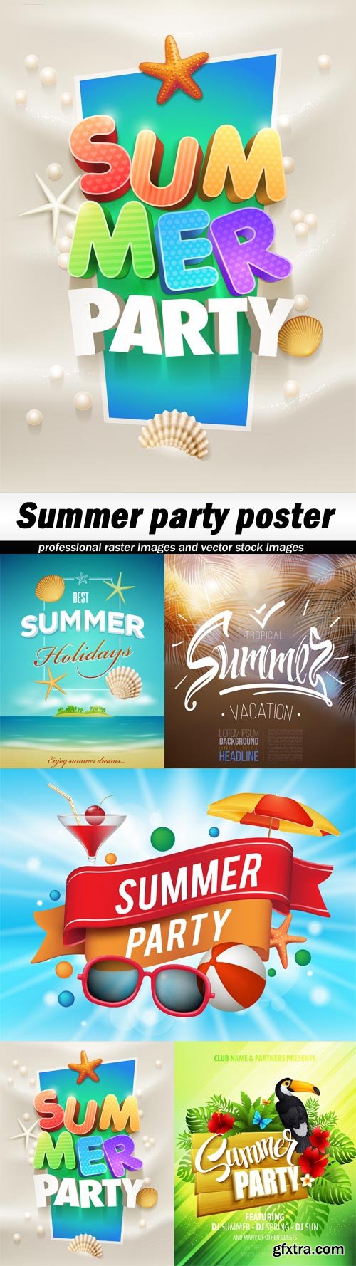 Summer party poster-5xEPS