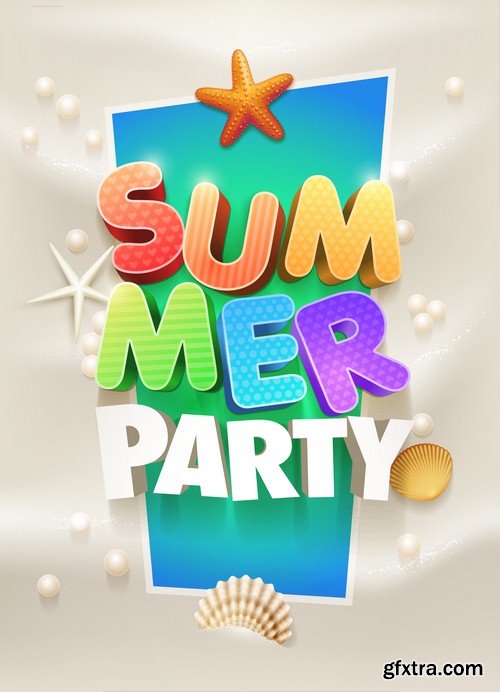 Summer party poster-5xEPS