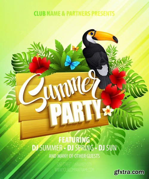 Summer party poster-5xEPS