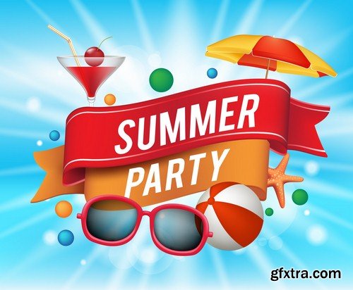 Summer party poster-5xEPS