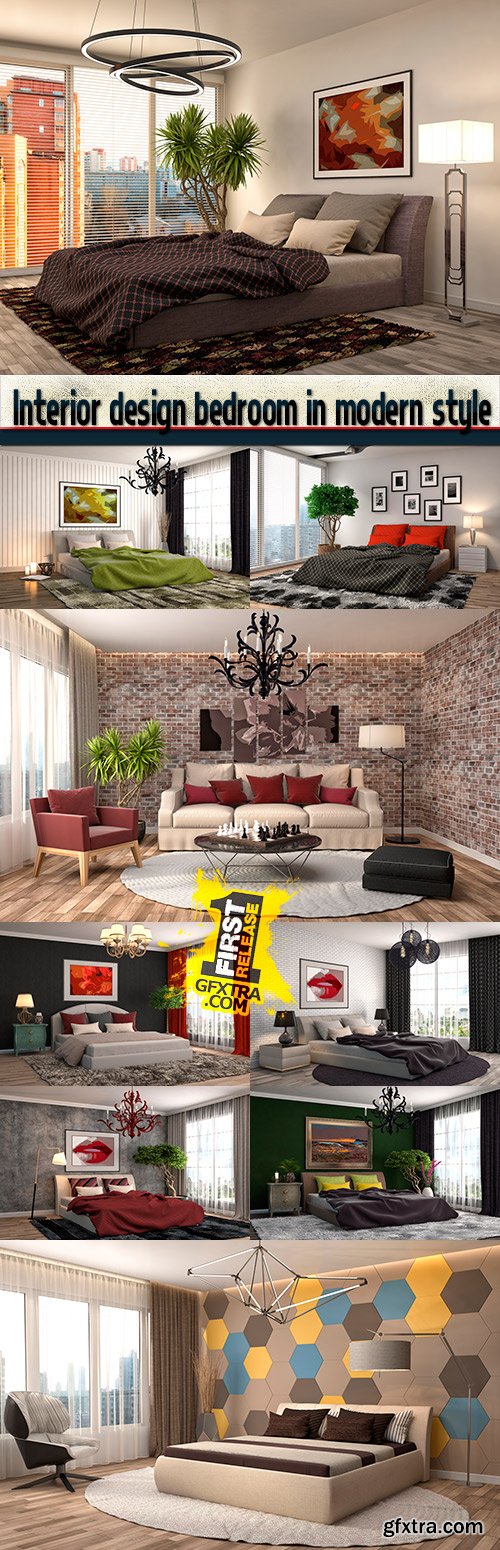 Interior design bedroom in modern style