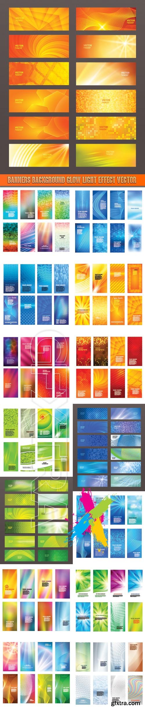 Banners background glow light effect vector