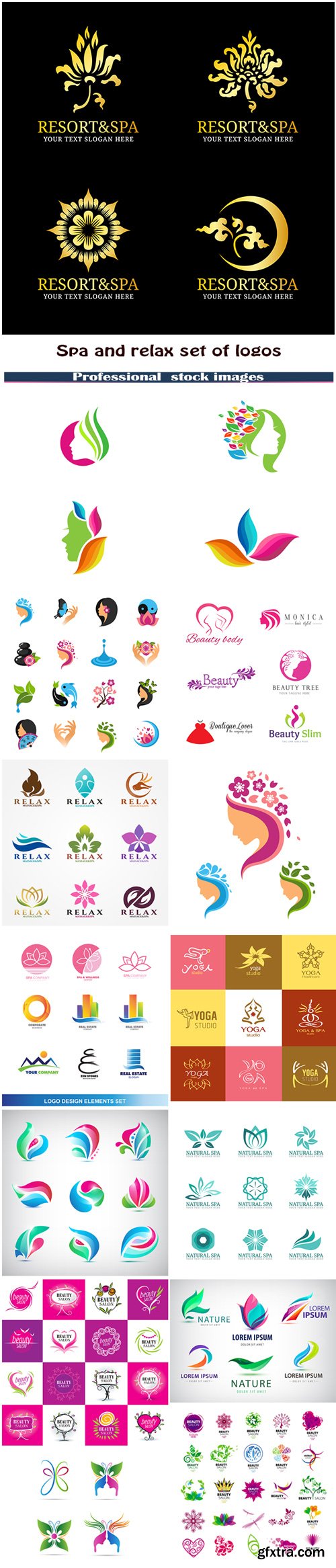 Spa and relax set of logos