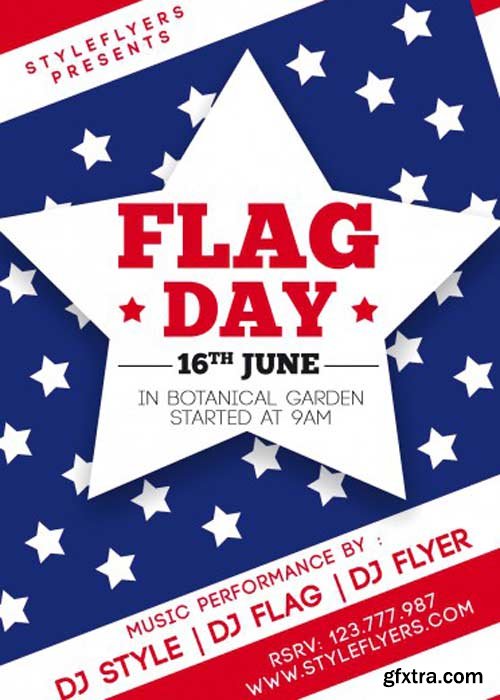 Flag Day V1 PSD Flyer Template