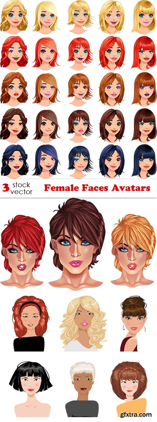 Vectors - Female Faces Avatars