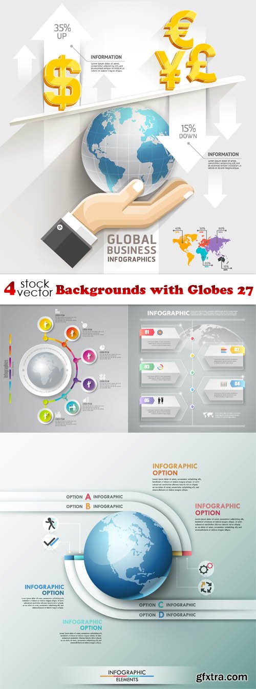 Vectors - Backgrounds with Globes 27