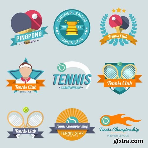 Tennis design sports logos