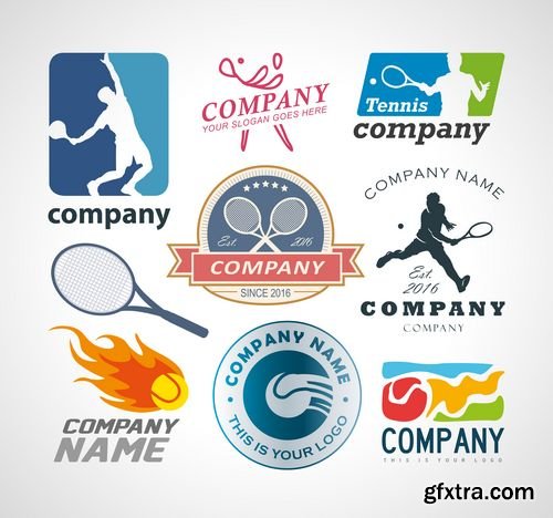 Tennis design sports logos