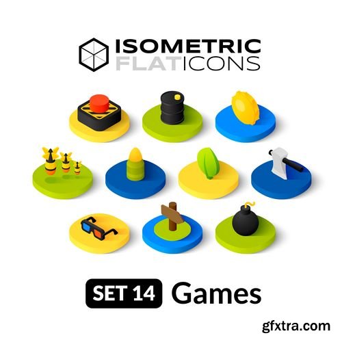 3d Isometric business elements collection