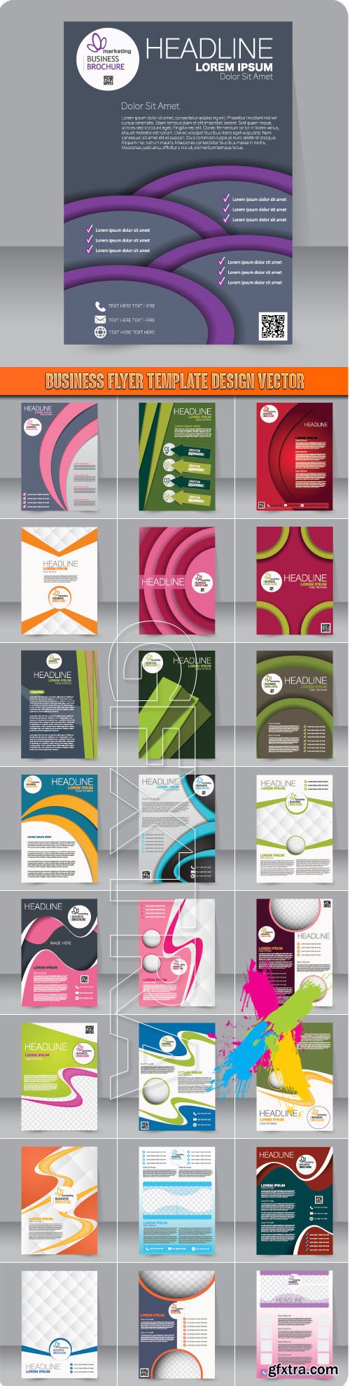 Brochures flyer template design vector 15