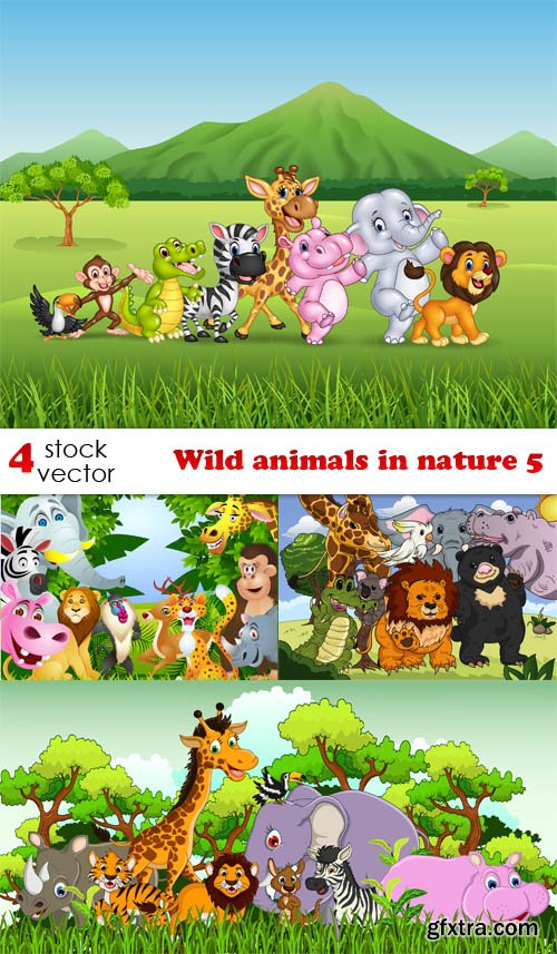 Vectors - Wild animals in nature 5