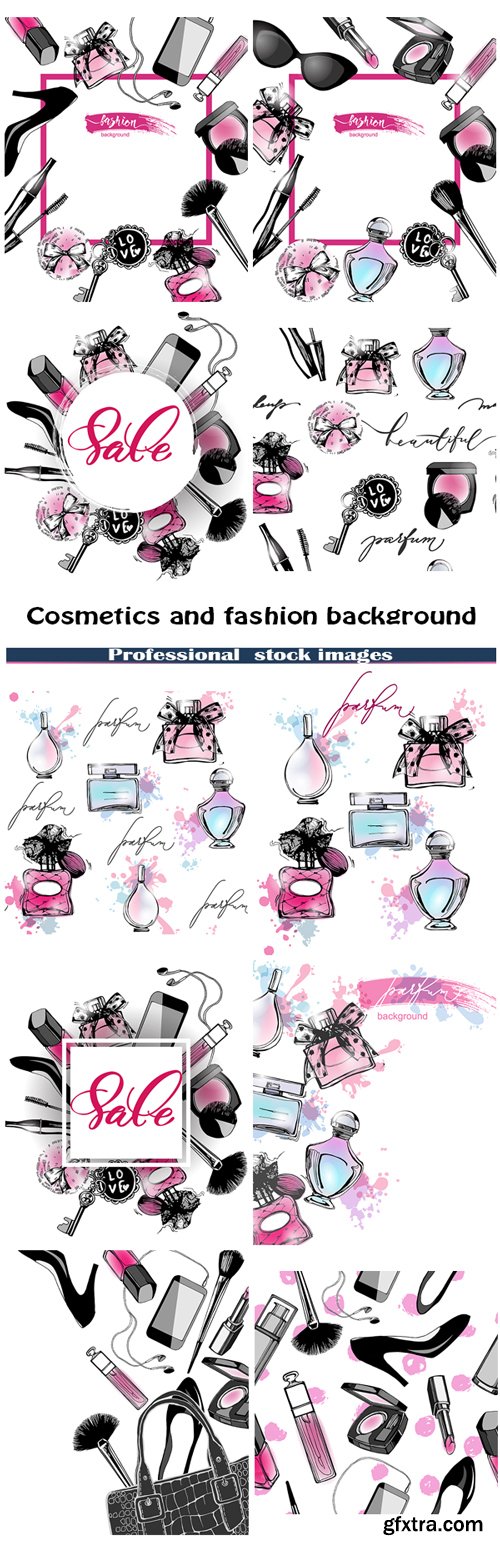 Cosmetics and fashion background