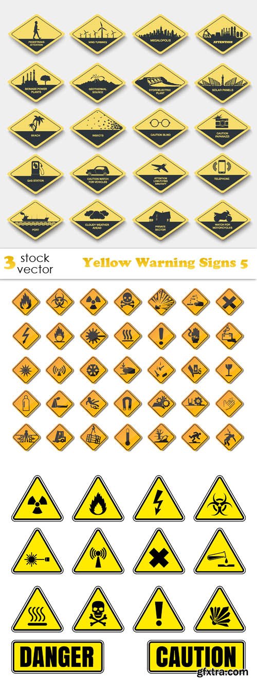 Vectors - Yellow Warning Signs 5