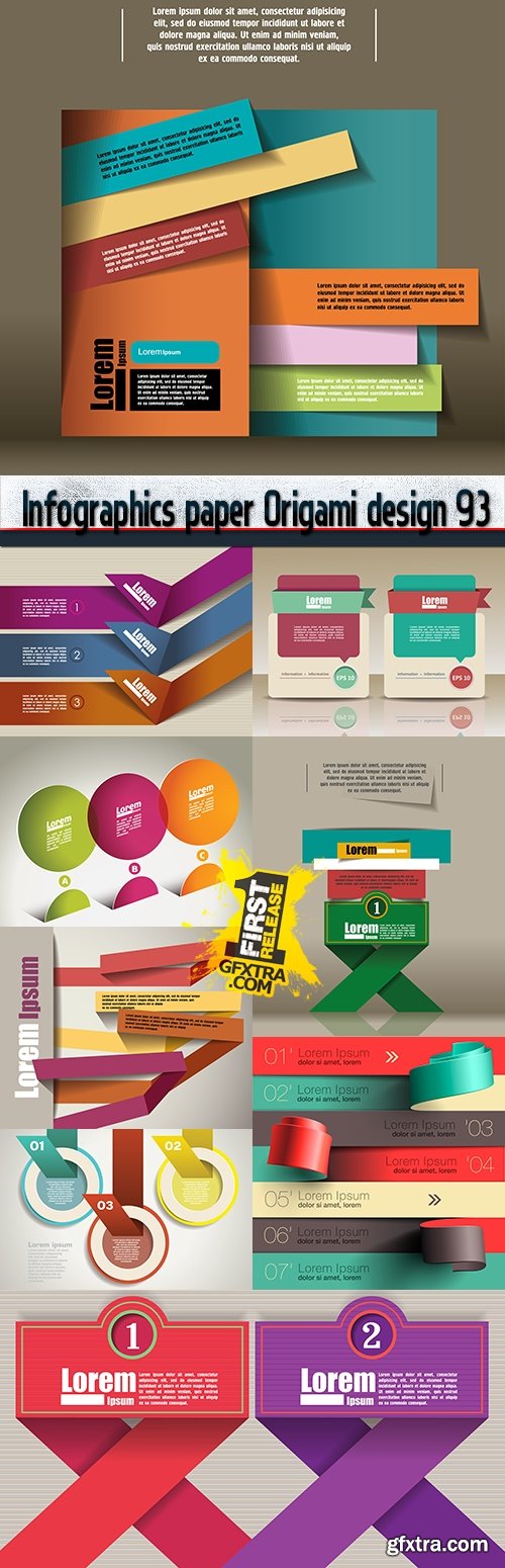 Infographics paper Origami design 93