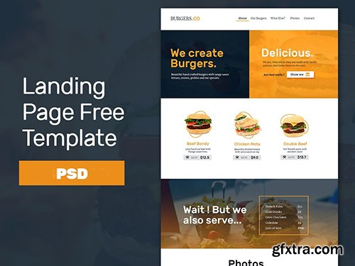 PSD Web Template - Fast Food Landing Page Theme 2016