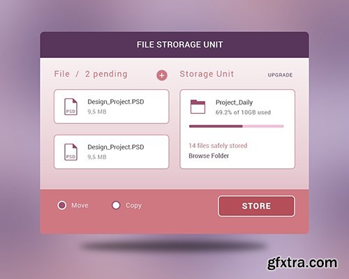 PSD Web Design - File Strorage Unit Ui Kit