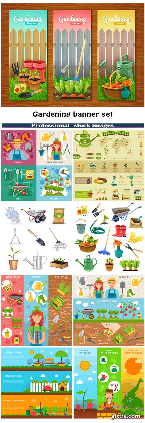 Gardening banner set