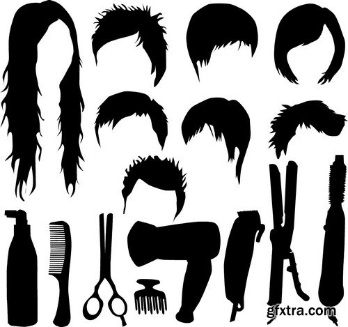 Hair Style Beauty Background 7X EPS