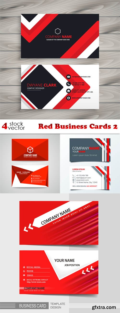 Vectors - Red Business Cards 2