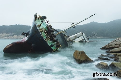 Collection of wreck shipwreck rusty metal remains of sea boat 25 HQ Jpeg