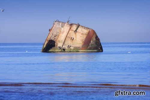 Collection of wreck shipwreck rusty metal remains of sea boat 25 HQ Jpeg