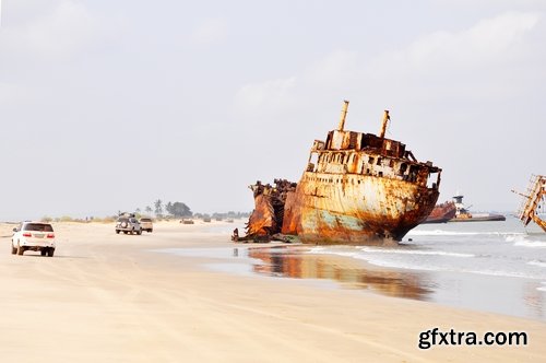 Collection of wreck shipwreck rusty metal remains of sea boat 25 HQ Jpeg