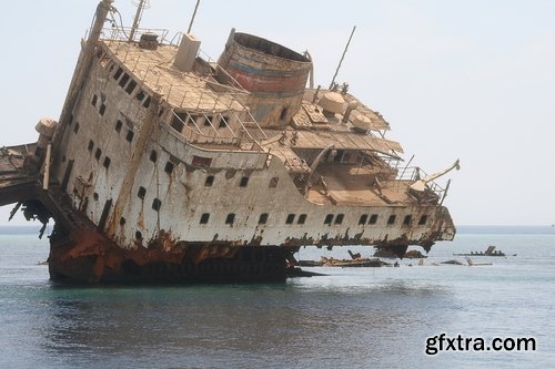 Collection of wreck shipwreck rusty metal remains of sea boat 25 HQ Jpeg