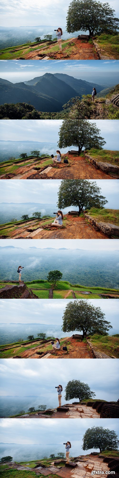 Photographer taking pictures from a rock