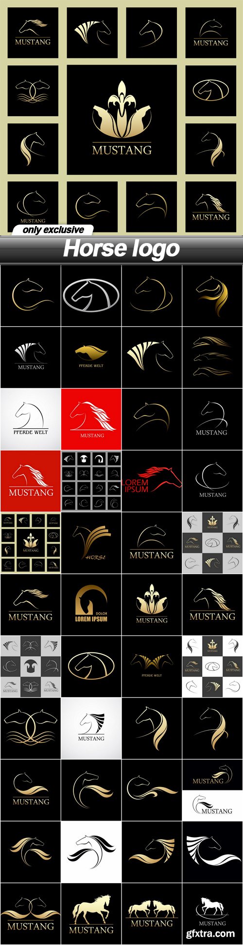 Horse logo - 44 EPS