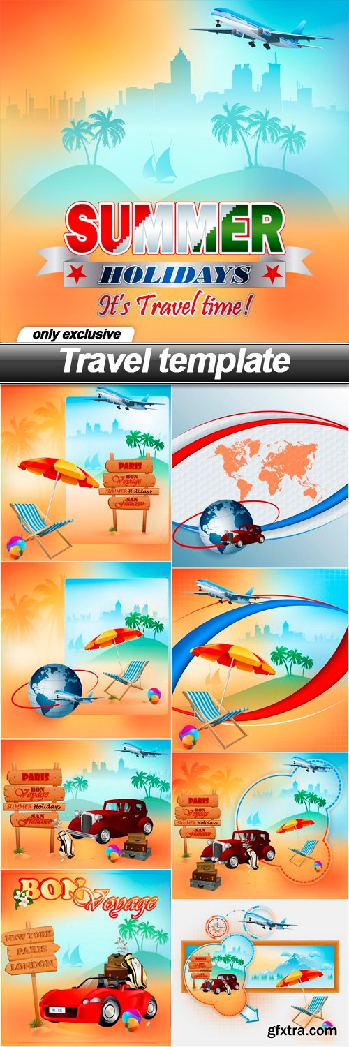 Travel template - 9 EPS