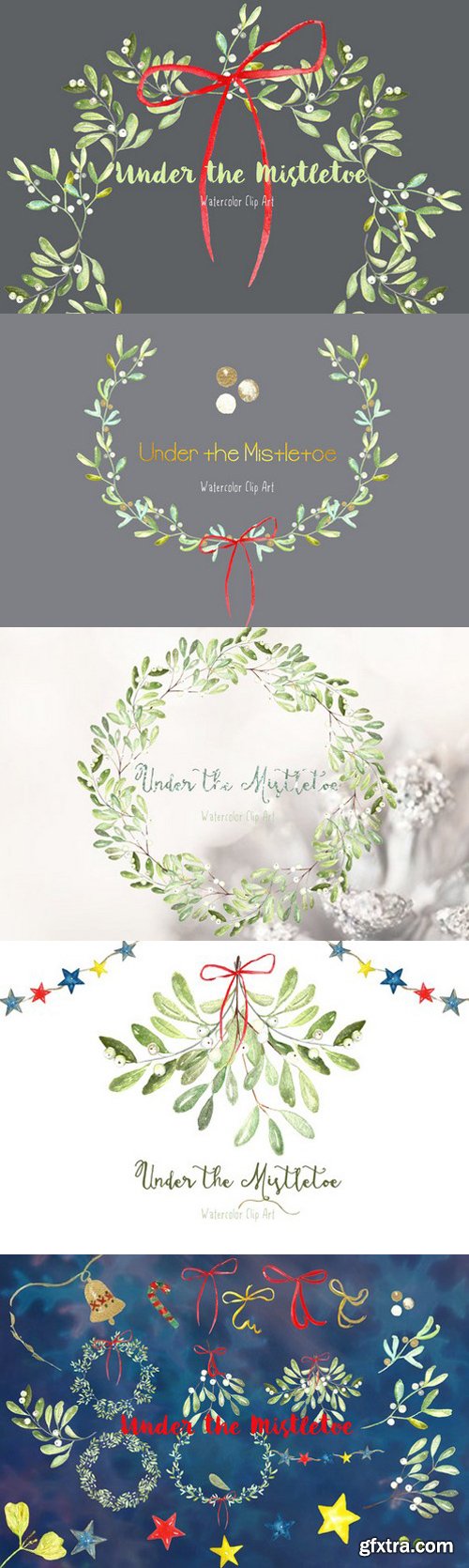 CM - Mistletoe. Watercolor clip art. 437495