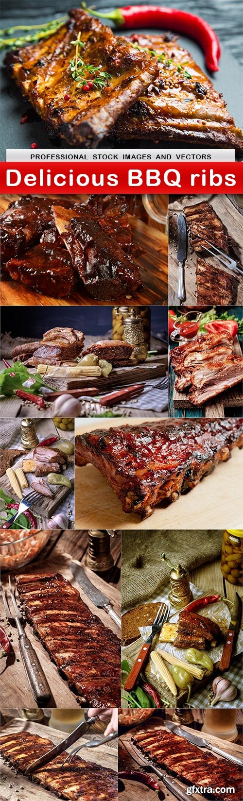 Delicious BBQ ribs - 11 UHQ JPEG