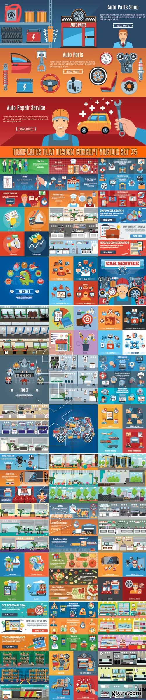 Templates flat design concept vector set 75