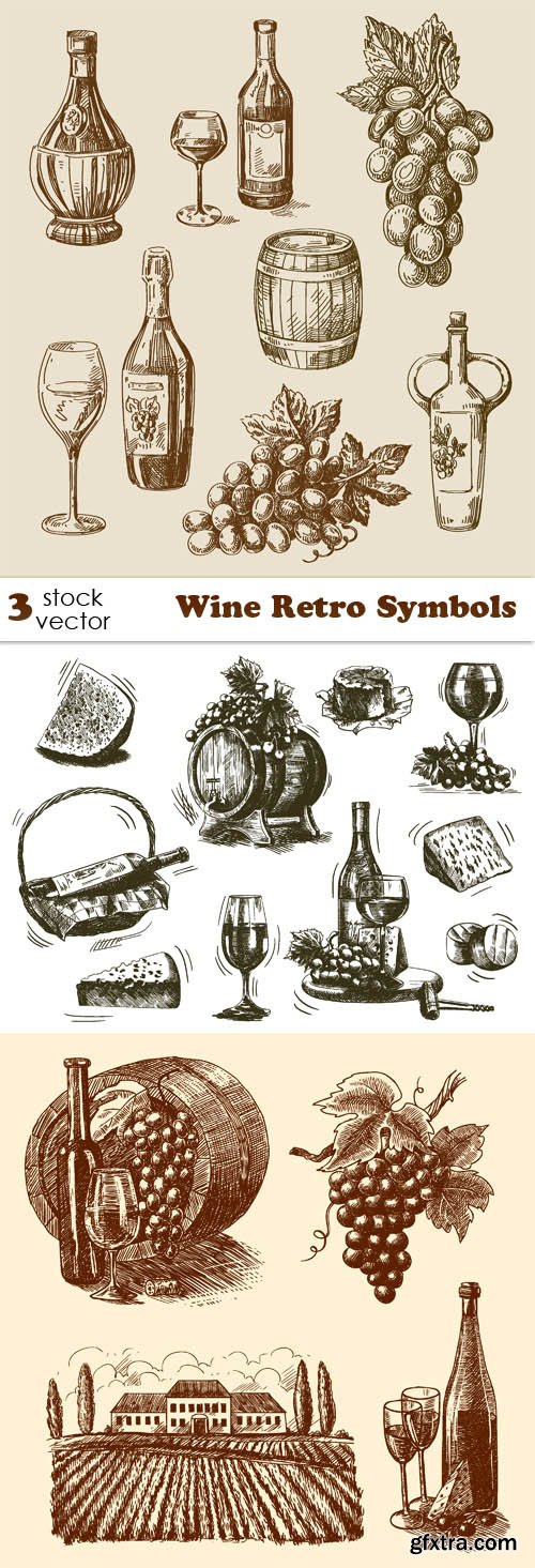 Vectors - Wine Retro Symbols