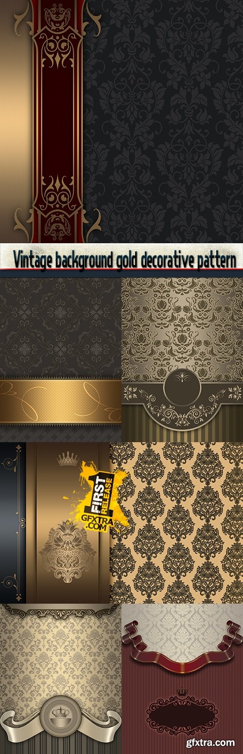 Vintage background gold decorative pattern