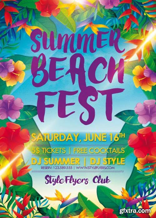 Summer Beach Fest V1 PSD Flyer Template