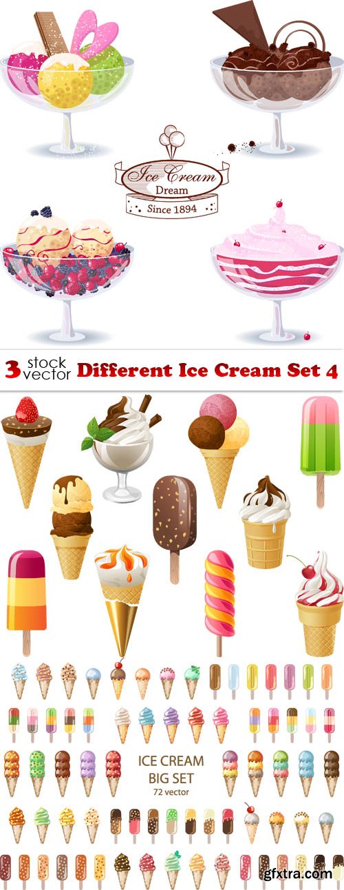 Vectors - Different Ice Cream Set 4