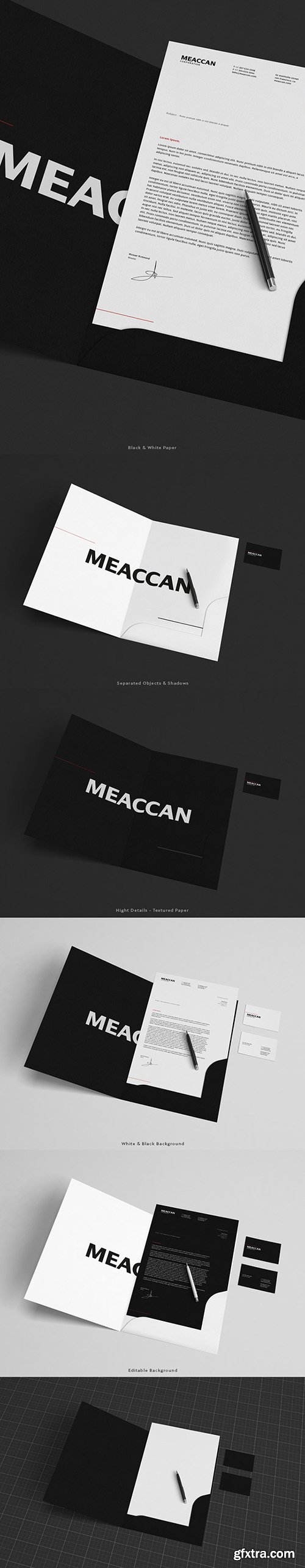 PSD Mock-Up - Black & White Stationery 2016