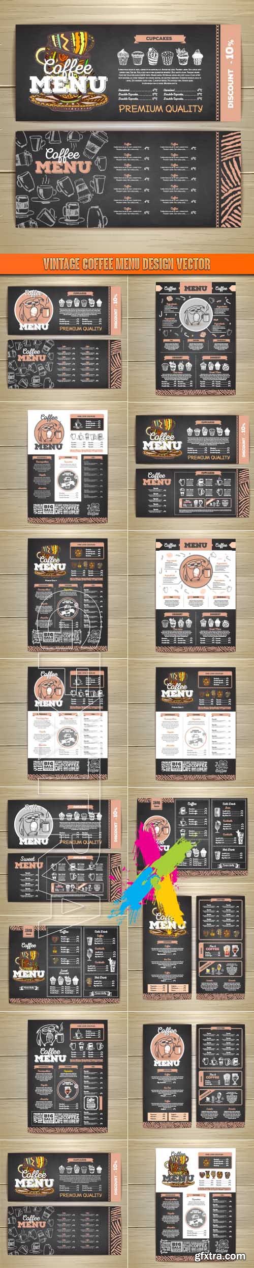 Vintage coffee menu design vector