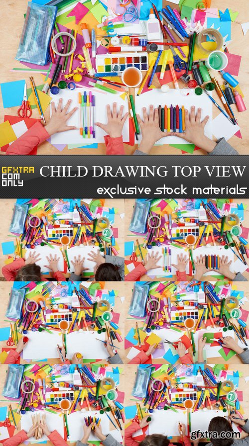 Child Drawing Top View - 6 UHQ JPEG