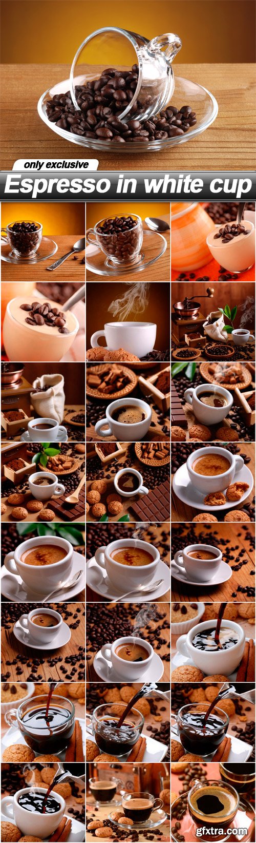 Espresso in white cup - 25 UHQ JPEG