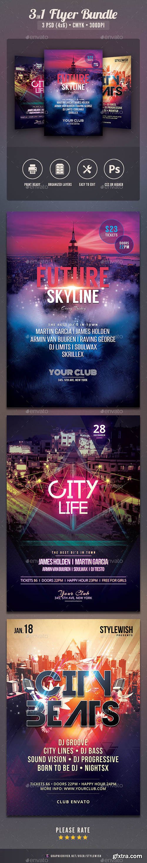 Graphicriver City Party Flyer Bundle 6214142