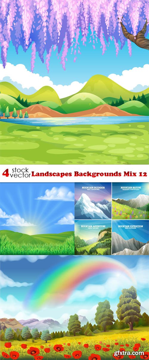 Vectors - Landscapes Backgrounds Mix 12