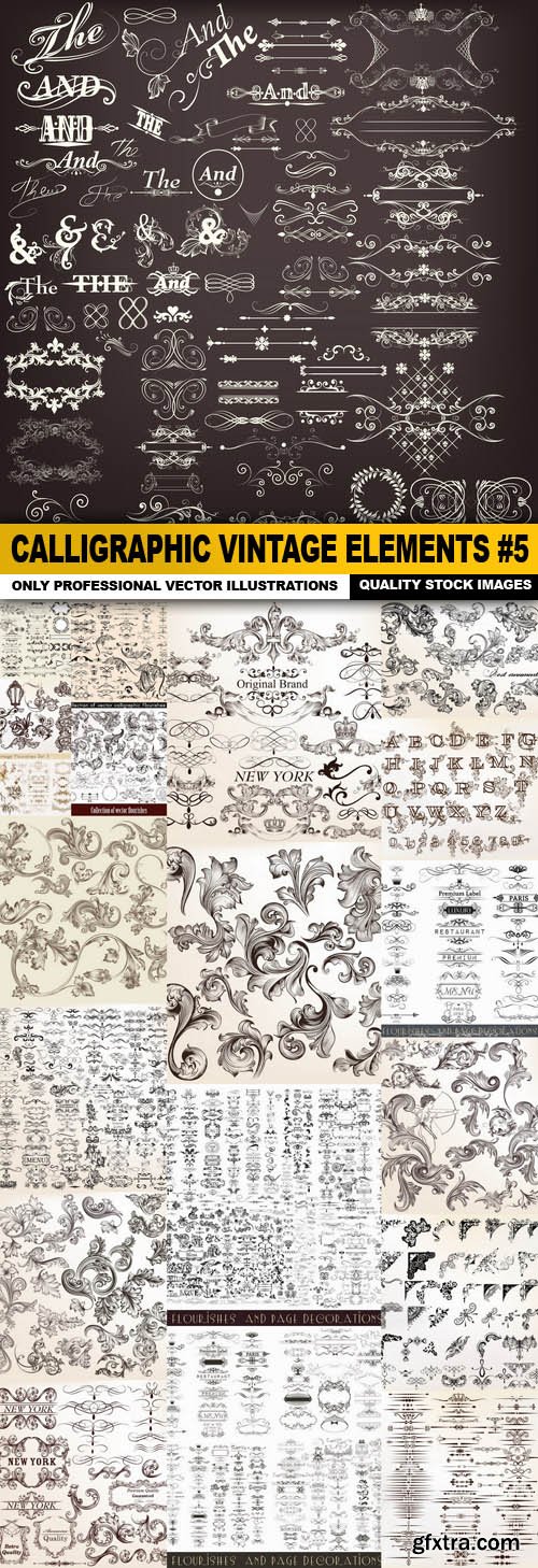 Calligraphic Vintage Elements #5 - 20 Vector