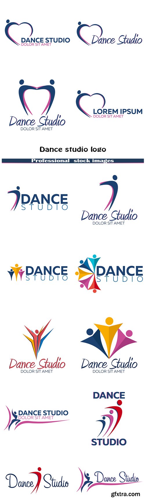 Dance Studio Logos 14xEPS