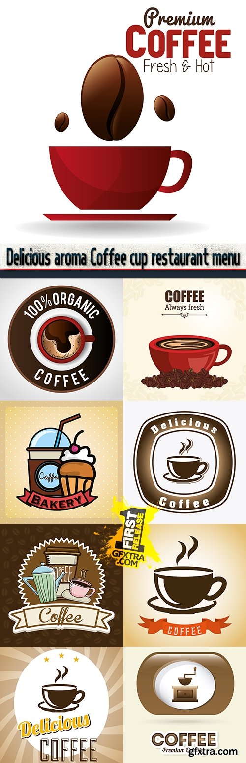 Delicious aroma Coffee cup restaurant menu